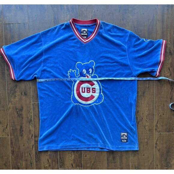 G-III Carl Banks Chicago Cubs Cooperstown Bear Logo Blue Jersey Shirt Men XL - Picture 5 of 7